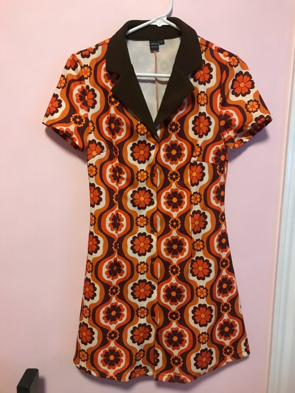 SHEIN MOD Allover Print Lapel Collar Dress